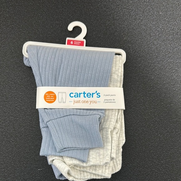 Carter's Kids Ribbed Pants 2-Pack - Blue and Cream - Picture 1 of 1